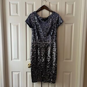 MARINA Sparkling Ombré Sequin Midi Dress